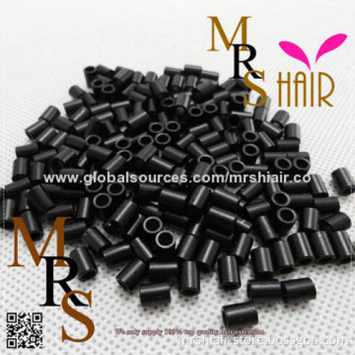 4.5mmx3.0mmx6.0mm black brown blonde 500pcs a color long thick micro ring extension tubes beads